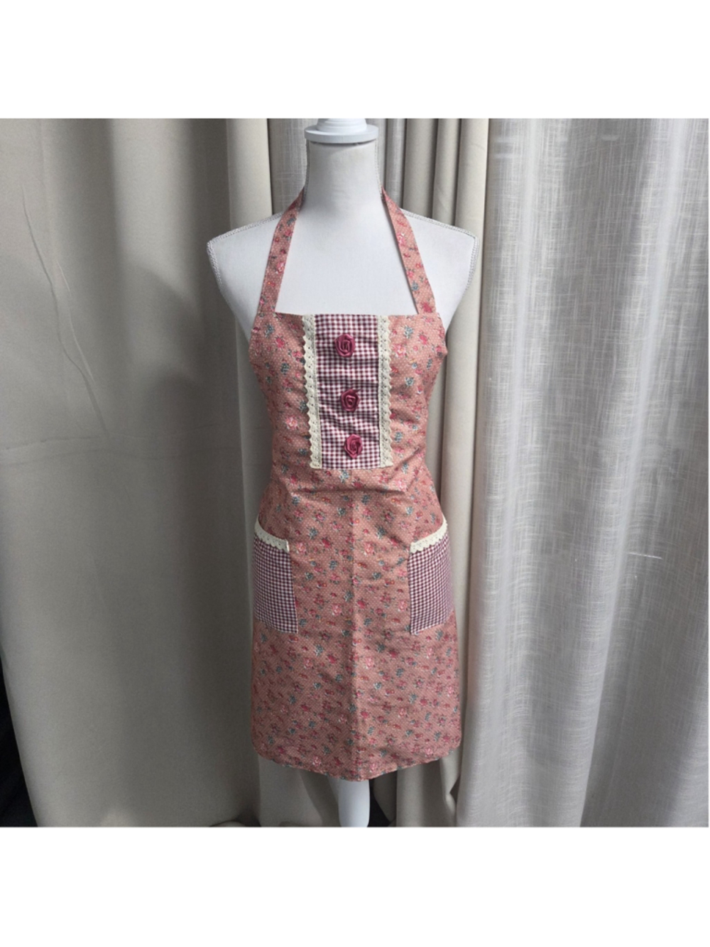 Vintage Style Lace Floral Kitchen Apron Grandmacore Cottagecore Shabby Chic